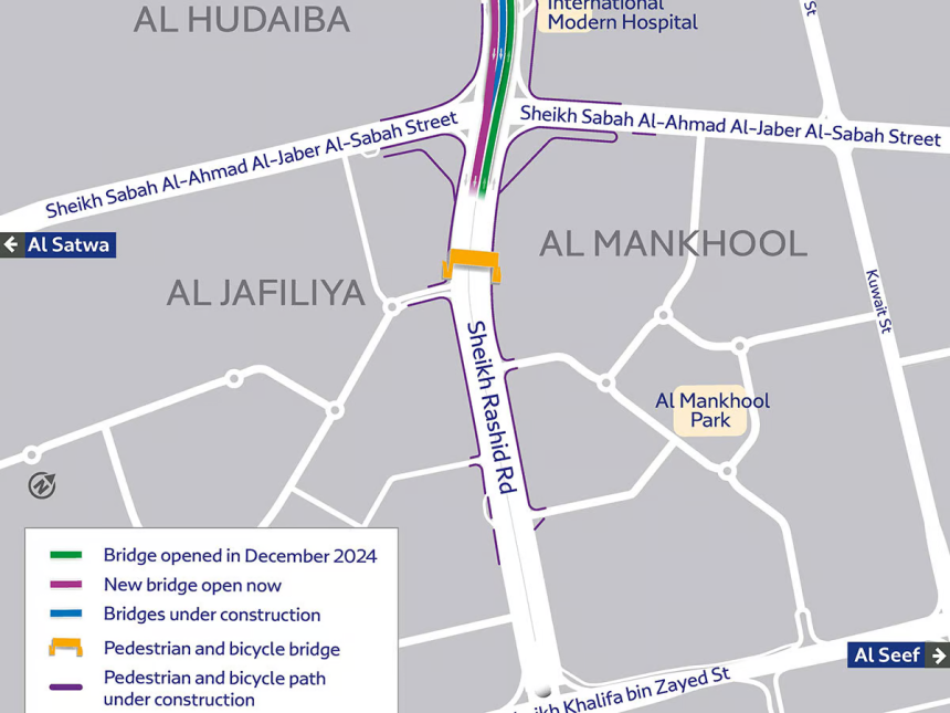 RTA Unveils New Two-Lane Bridge on Sheikh Rashid Road in Dubai