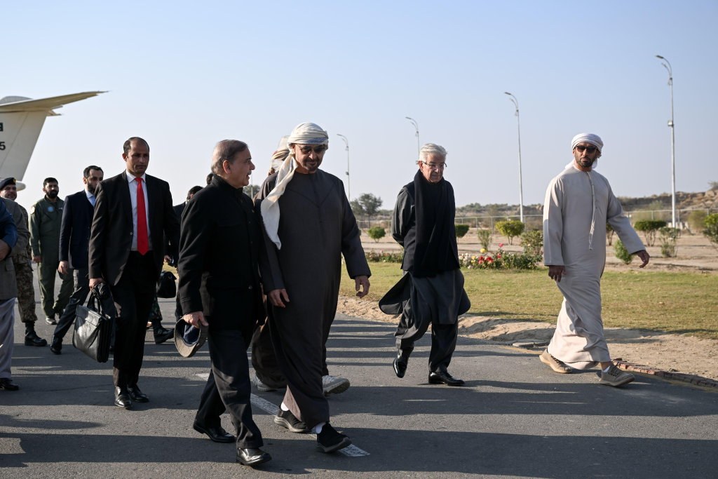 His Highness Sheikh Mohamed bin Zayed Al Nahyan, President of the UAE and Muhammad Shehbaz Sharif, Prime Minister of Pakistan