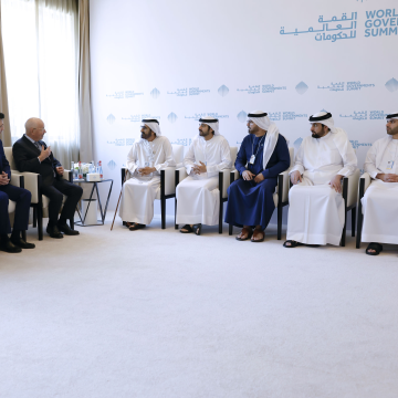 Mohammed bin Rashid Discusses Future Challenges with Klaus Schwab