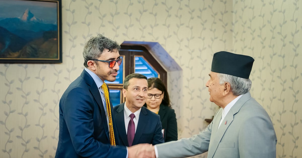 Sheikh Abdullah Bin Zayed Meets Nepal's President to Strengthen Bilateral Ties