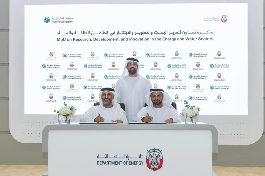 Abu Dhabi Department of Energy and Khalifa University Sign MoU to Enhance Water and Energy Cooperation