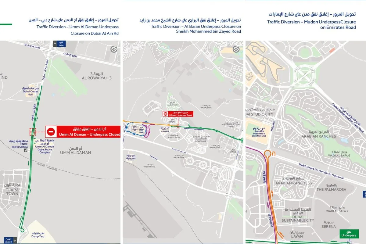 Dubai Announces Two-Month Traffic Diversions on Major Roads