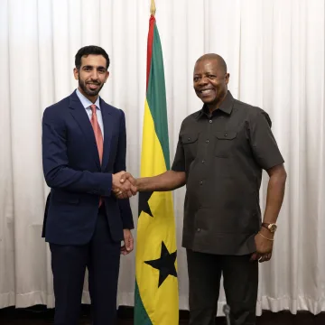 Sheikh Shakhboot bin Nahyan Al Nahyan Engages with Prime Minister of Sao Tome and Principe
