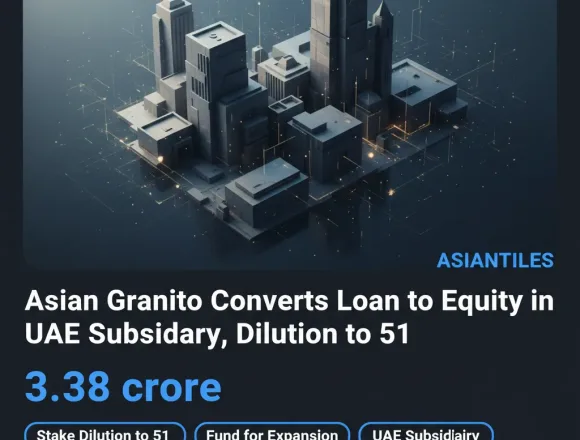Asian Granito Converts Loan to Equity, Retains 51% Stake in UAE Subsidiary