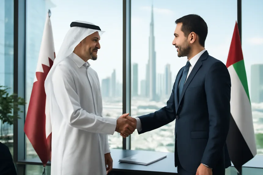 output1-9.png Qatar and UAE Seek to Enhance Trade and Investment Ties